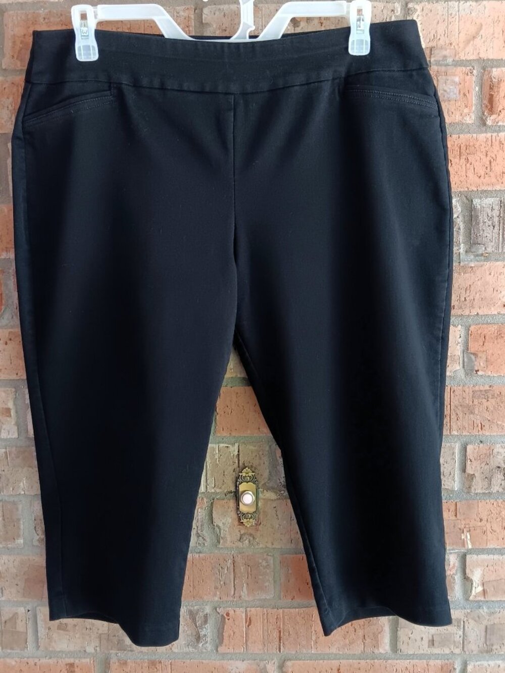 Croft & Barrow Womens The Effortless Stretch Capri Pull On Pants Black Size 18